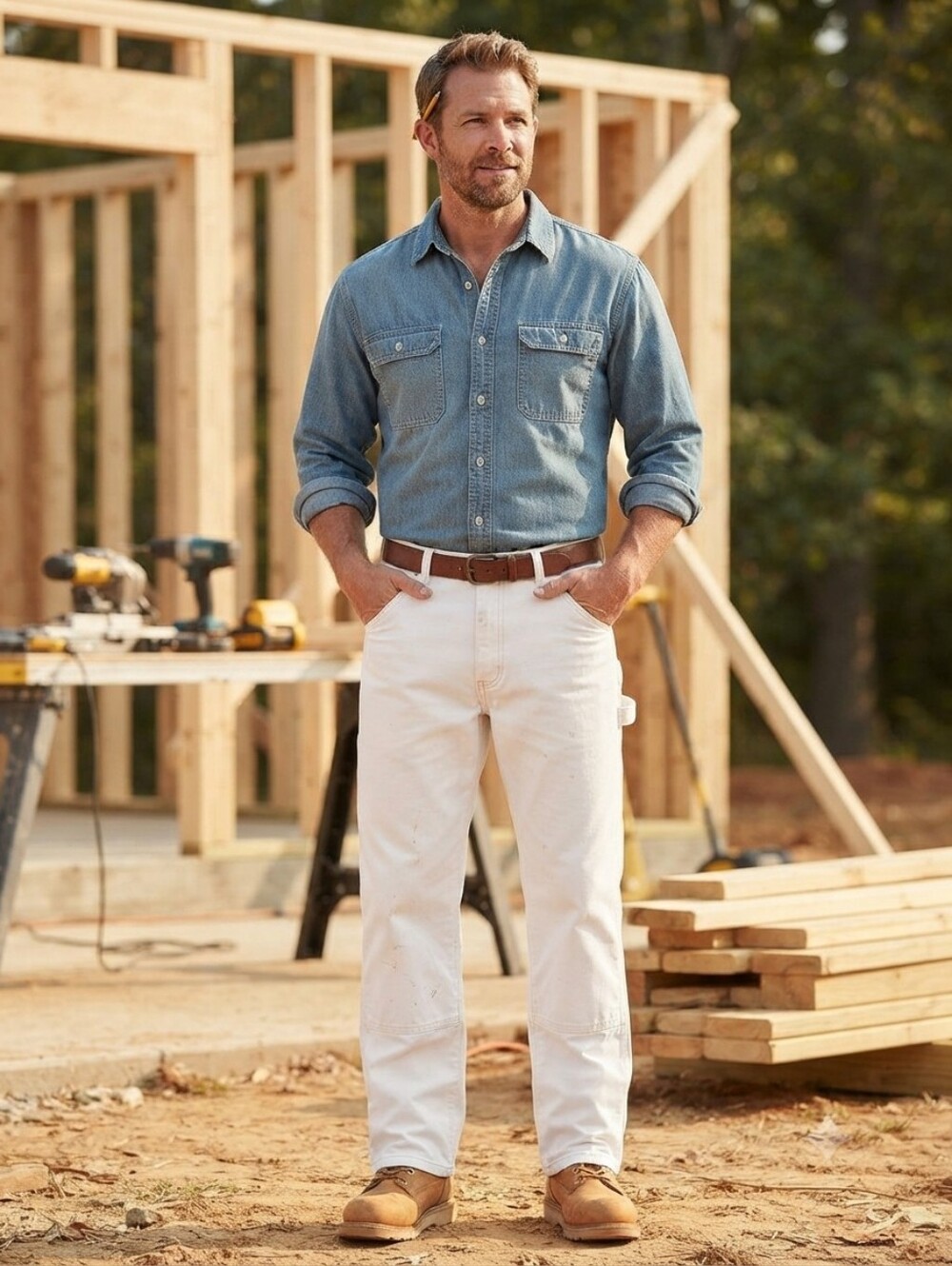 Wrangler 34x32 NWT White Workwear Painters Pants